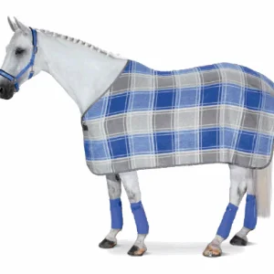 Couverture séchante Dralon Ecossais Bleu et gris - Eskadron