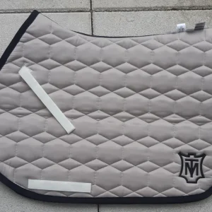 Tapis Chabraque Mattes  -  Taupe satiné bord noir