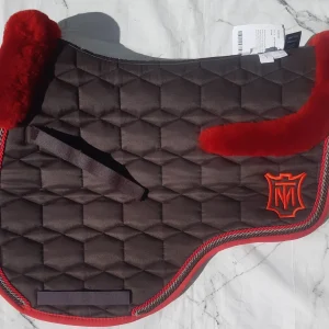 Tapis Eurofit Mattes - Marron satiné bord rouge