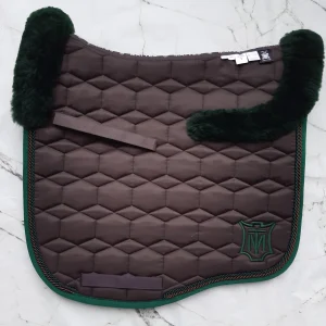 Tapis Eurofit Marron satiné bord vert sapin - Mattes