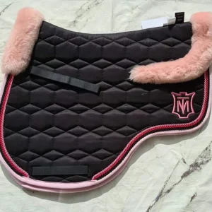 Tapis Eurofit Noir satiné bord rose - Mattes