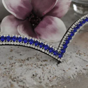 Frontal strass blanc et bleu roy
