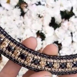 Frontal strass - Noir et or