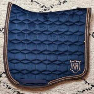 Tapis Mattes Eurofit - Velours marine bord chocolat