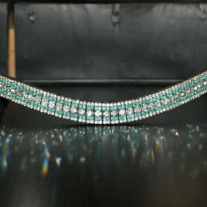 Frontal strass turquoise et blanc