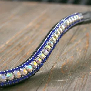 Frontal strass blancs et bleu roy