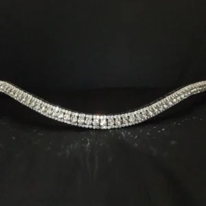 Frontal 3 rangées strass blanc