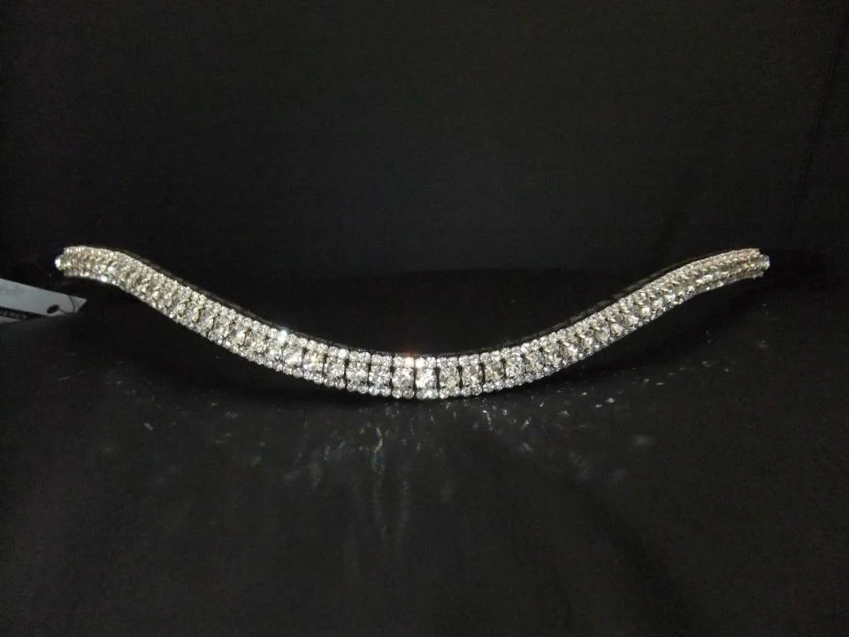 Frontal 3 rangées strass blanc