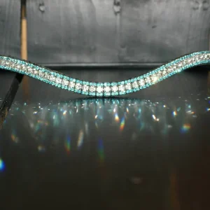 Frontal strass blanc et turquoise WW