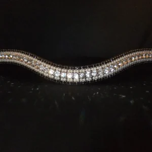 Frontal strass blanc noir et perle WWF