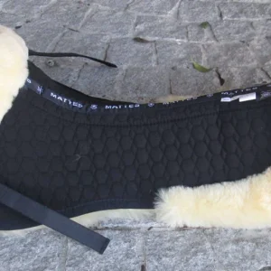 Amortisseur de selle tissu noir mouton naturel - Mattes