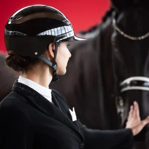 Casque AirLuxe Chrome Visière Polo Noir - Abus