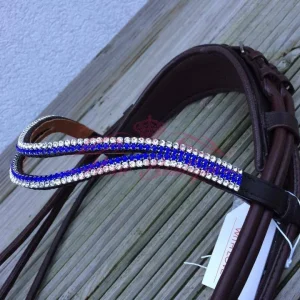 Frontal double strass argent et bleu roi