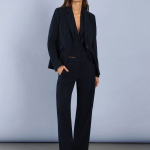 Blazer Manches Longues Un Bouton Rayures Deux Poches