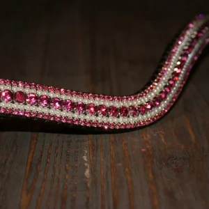Frontal en strass - Fuchsia et perles
