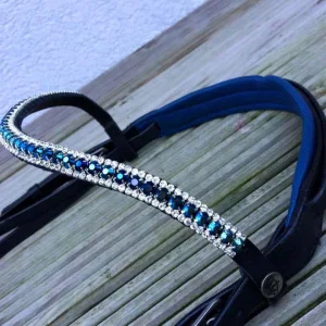 Frontal strass argent et bleu