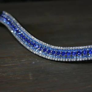 Frontal à strass - Argent et bleu