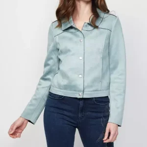 Veste manches longues pressions deux poches unie