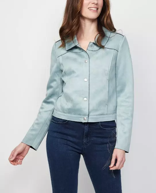 Veste manches longues pressions deux poches unie