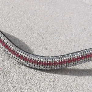 Frontal en strass - Argent et rose