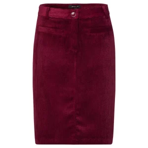 Jupe Longueur Genoux Velours Cotelé Deux Poches