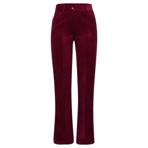 Pantalon Sept-huitième Taille Moyenne Bootcut Velours Cotelé