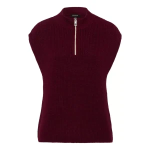 Debardeur Col Montant Zippé Uni