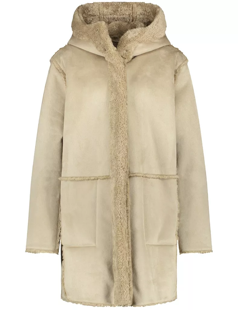 Manteau Mi Long Manches Longues Reversible Zippé Deux Poches