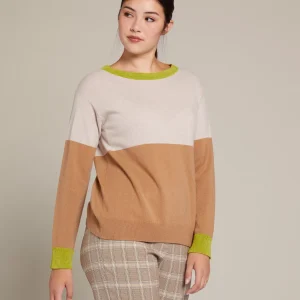 Pull Col Rond Manches Longues Tricolore