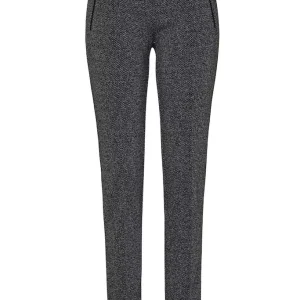 Pantalon Long Taille Moyenne élastique Jacquard Slim Deux Poches Zippées