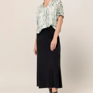 Jupe Longue Taille élastique Fluide Unie