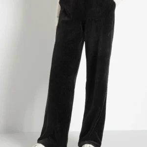 Pantalon Long Taille Moyenne élastique Velours Fluide Deux Poches Uni