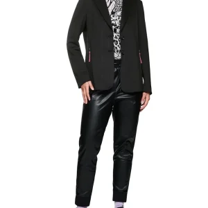 Blazer Manches Longues Deux Boutons Deux Poches Zipppées Uni