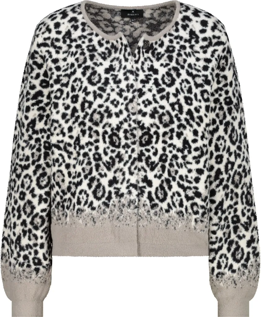 Gilet Court Col Rond Manches Longues Boutonné Motif Léopard – Image 6