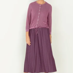 Jupe Longueur Midi Taille Moyenne Elastique Plissée Unie