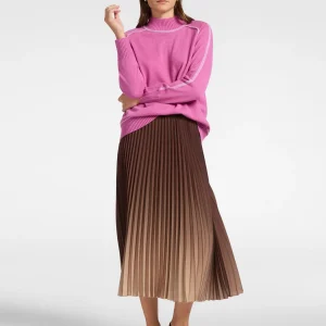 Jupe Longueur Midi Taille Moyenne Elastique Plissée Dégradé