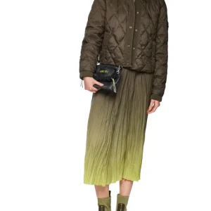 Jupe Longueur Midi Taille Elastique Plissée Dégradée