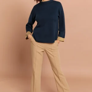 Pantalon Long Taille Elastique Zip Côté Uni