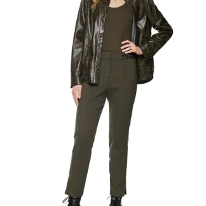 Pantalon Sept-huitième Taille Moyenne Elastique Uni