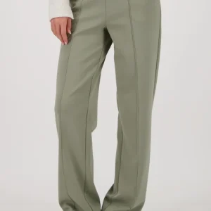 Pantalon Long Taille Moyenne Elastique Droit Deux Poches Françaises Uni