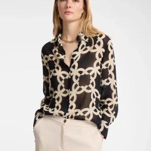 Chemise Manches Longues Fluide Imprimé Logo