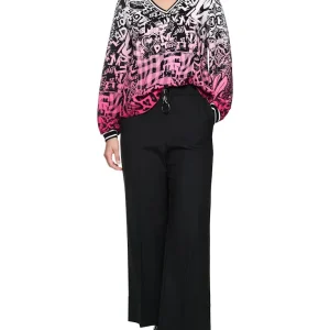 Blouse Col V Manches Longues Imprimé All Over Street Art Fluide