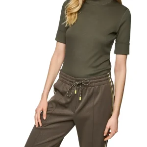 Tee Shirt Col Montant Manches Coudes Uni