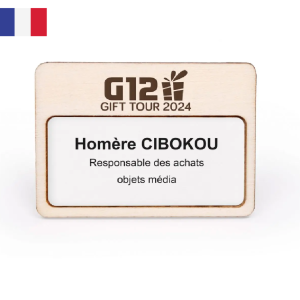 Badge nominatif aimanté Made in France personnalisable