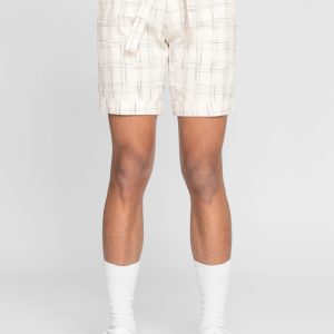 BERMUDA À CARREAUX CEINTURÉ