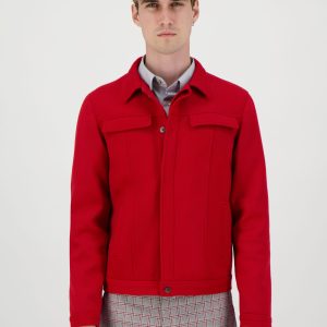 Blouson trucker rouge