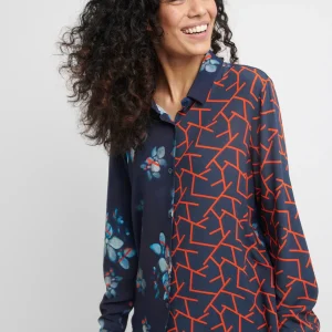 CHEMISE DROITE MIX&MATCH À MOTIF GRAPHIQUE NUIT