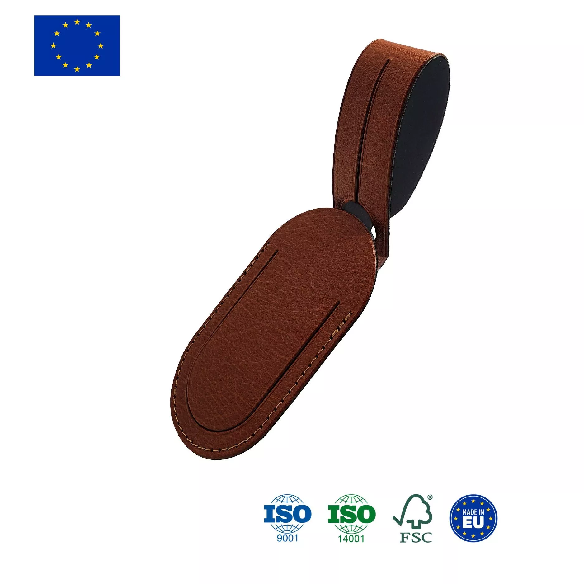 Étiquette de bagage en cuir