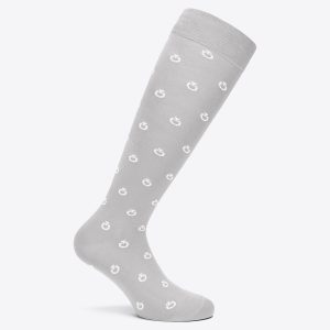 Chaussette Mini Logo Jacquard Gris logo Blanc - CAVALLERIA TOSCANA