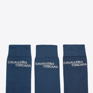 Pack de 3 paires de chaussettes Jacquard Logo bleu - CAVALLERIA TOSCANA